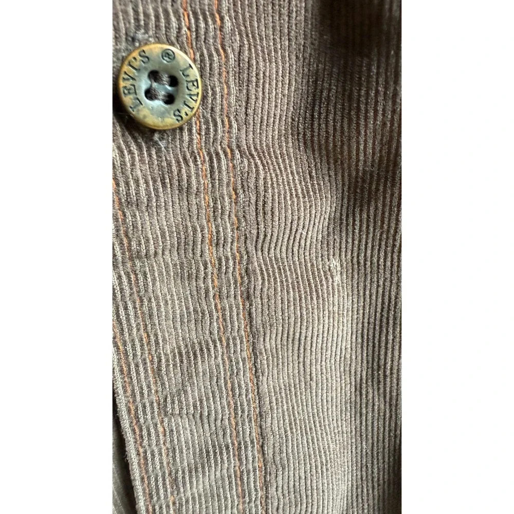 Vintage Levis Panatela Tops Brown Corduroy Shirt Jacket Orange Tab 70s Mens L - Picture 11 of 16
